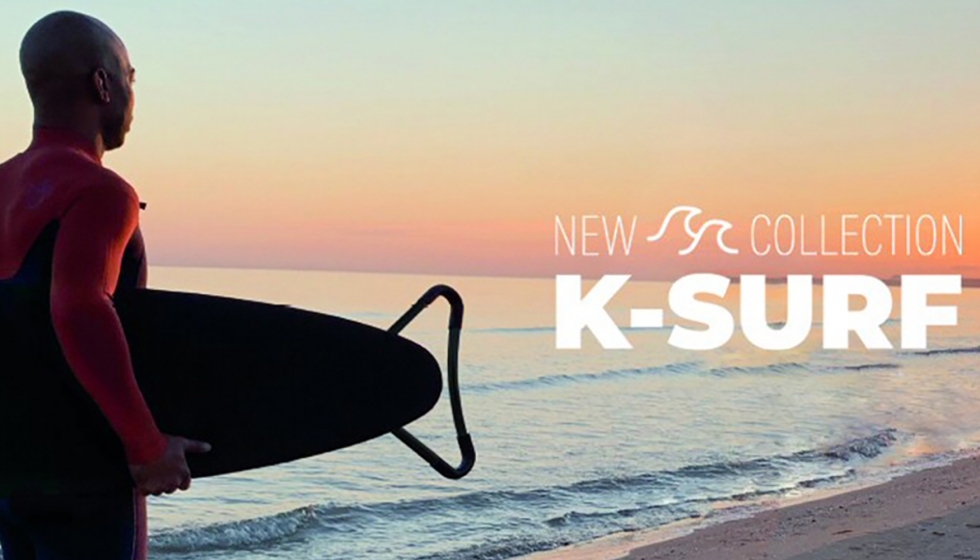 K-Surf es una tabla de planchar con un diseo atractivo inspirado en una tabla de surf