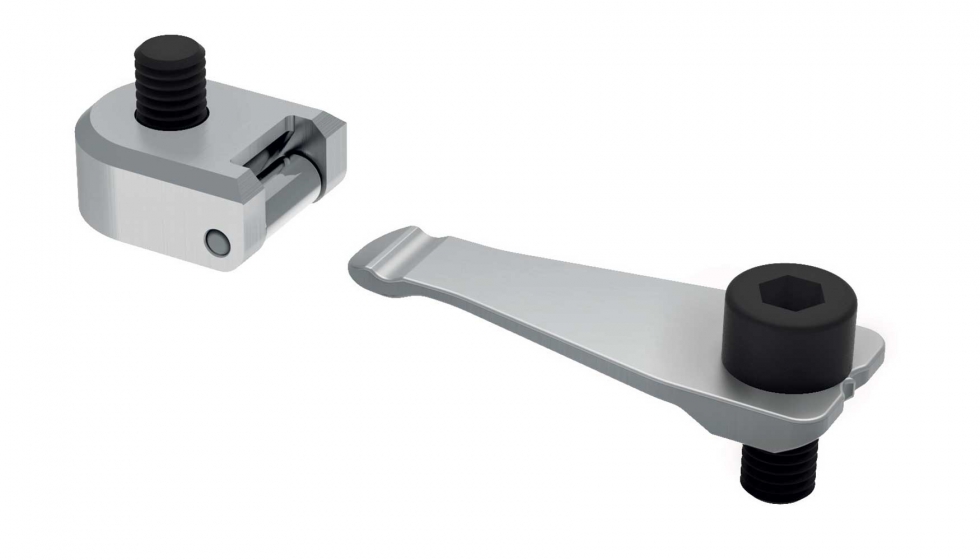 Tope de rodillo de ballesta E 3050, tipo B, para ajustar la altura del rodillo. Foto: Meusburger