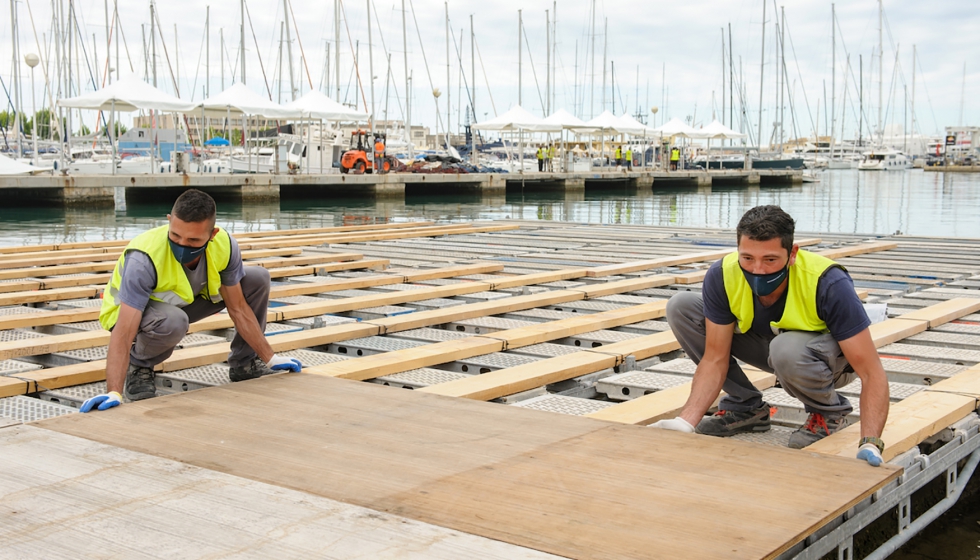 Imagen del montaje de esta nueva edici�n del Palma International Boat Show