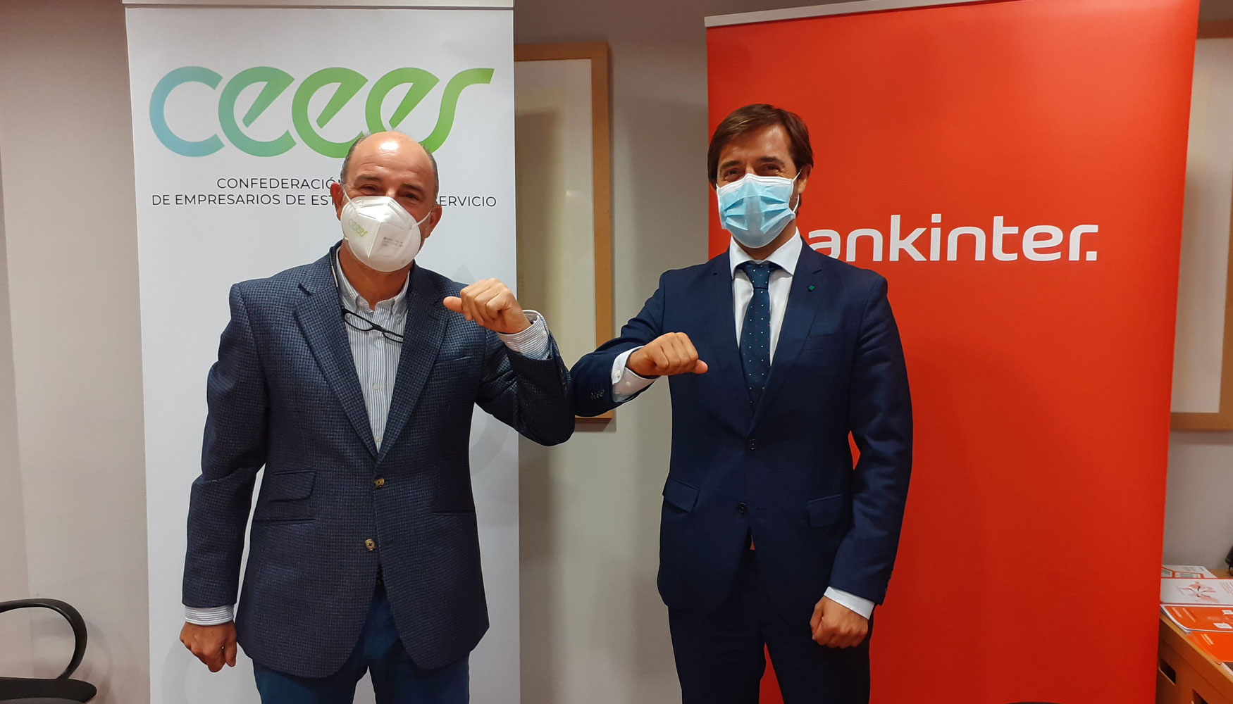 El presidente de CEEES, Jorge de Benito, y el director comercial de Empresas de la Organizacin Norte de Bankinter, Luis Manuel Espeso...