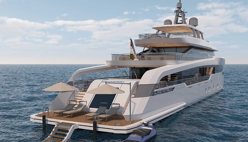 Sofisticadas l�neas deportivas y grandes espacios al aire libre definen el nuevo yate de 52 metros, hecho a medida