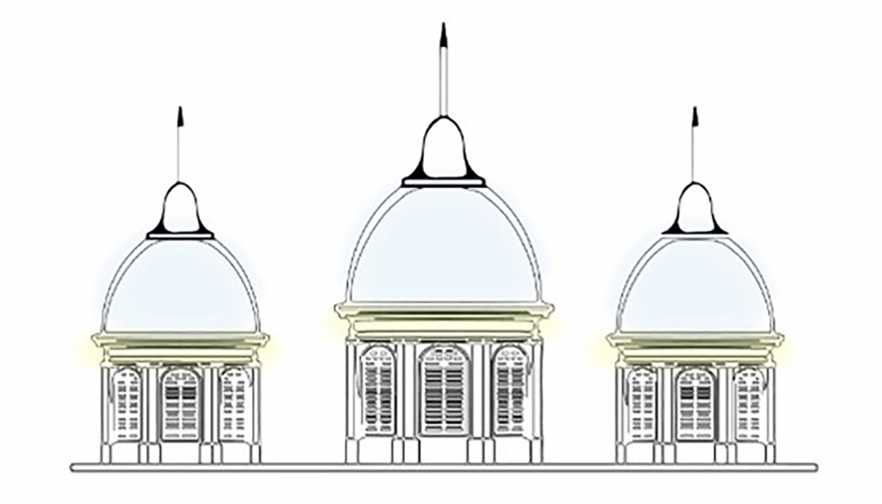 maps Fig. 10: Esquema de cpulas con iluminacin atmosfrica. Catedral de Cuenca, 2020. Fuente: Autora propia...