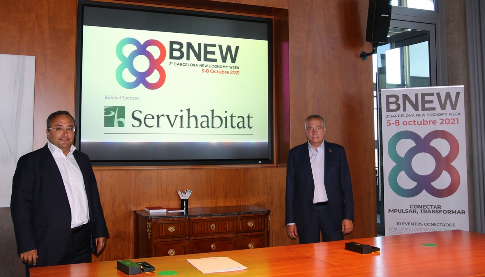 Iheb Nafaa CEO de Servihabitat, y Pere Navarro, delegado especial del Estado en el Consorci de la Zona Franca de Barcelona y presidente de BNEW...