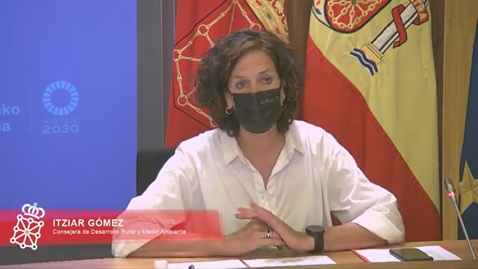 Itziar Gmez, consejera de Desarrollo Rural y Medio Ambiente del Gobierno de Navarra, durante el anuncio de las ayudas