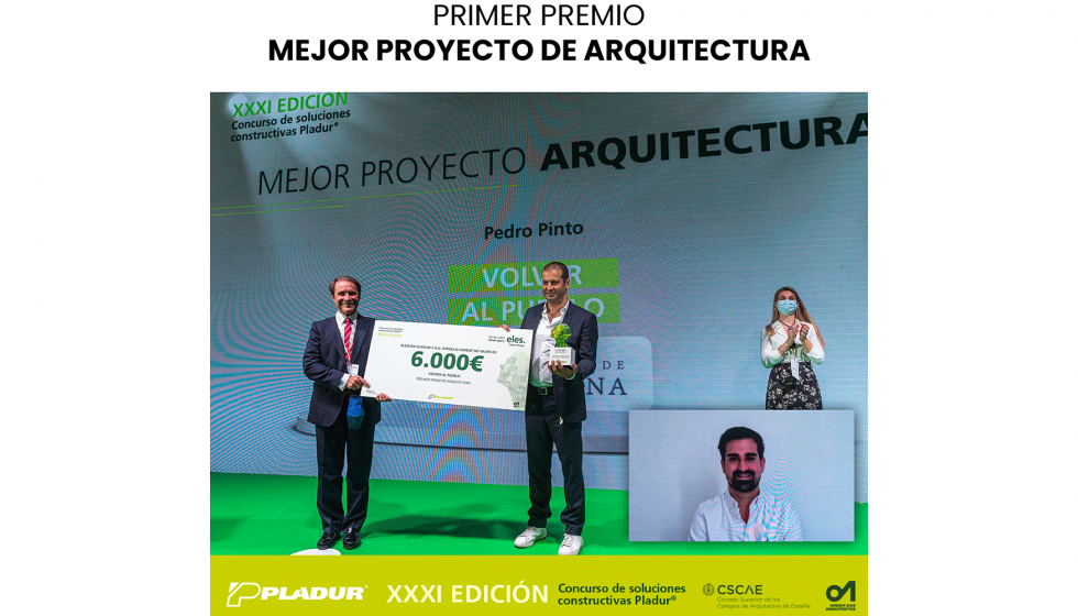 El proyecto 'Volver al pueblo' de Pedro Pinto, Universidade Lusfona de Lisboa, se alz con el primer premio que fue entregado por Enrique Ramirez...