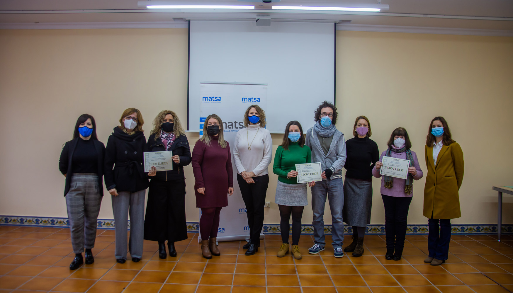 Foto de familia con los ganadores de la ltima edicin del Programa Alianza de MATSA para el impulso de iniciativas sociales...