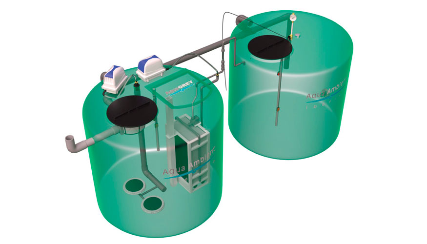 Equipo para la reutilizacin de aguas grises con tratamiento por membranas de ultrafiltracin sumergidas (Aqua Ambient Ibrica  Grupo MTA)...