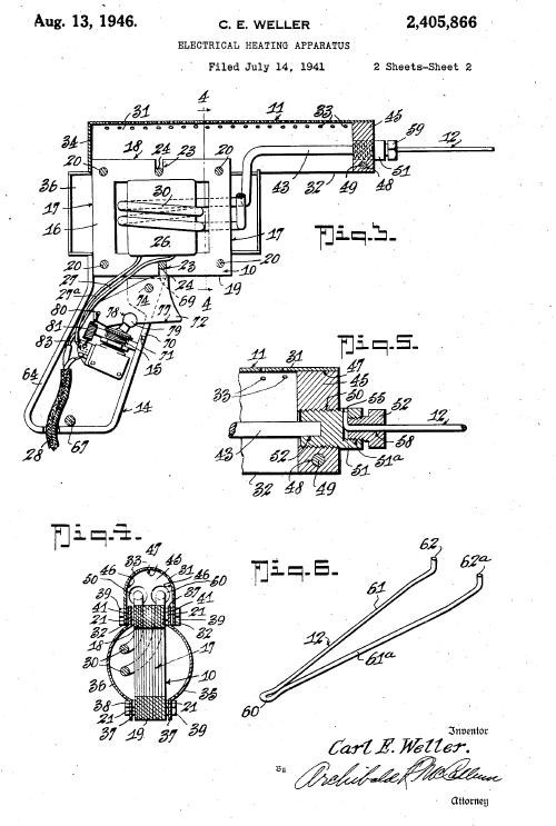 Cpia da patente registada por Carl E. Weller a 14 de julho de 1941