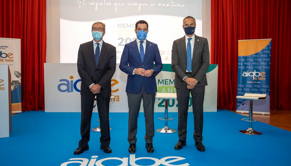 De izquierda a derecha, Rogelio Velasco, Juanma Moreno, Carlos Ortiz