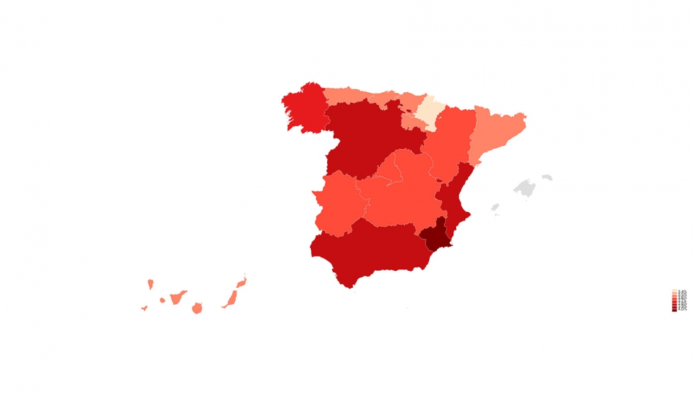 ndice de riesgo por ciberamenazas avanzadas segn regiones en Espaa