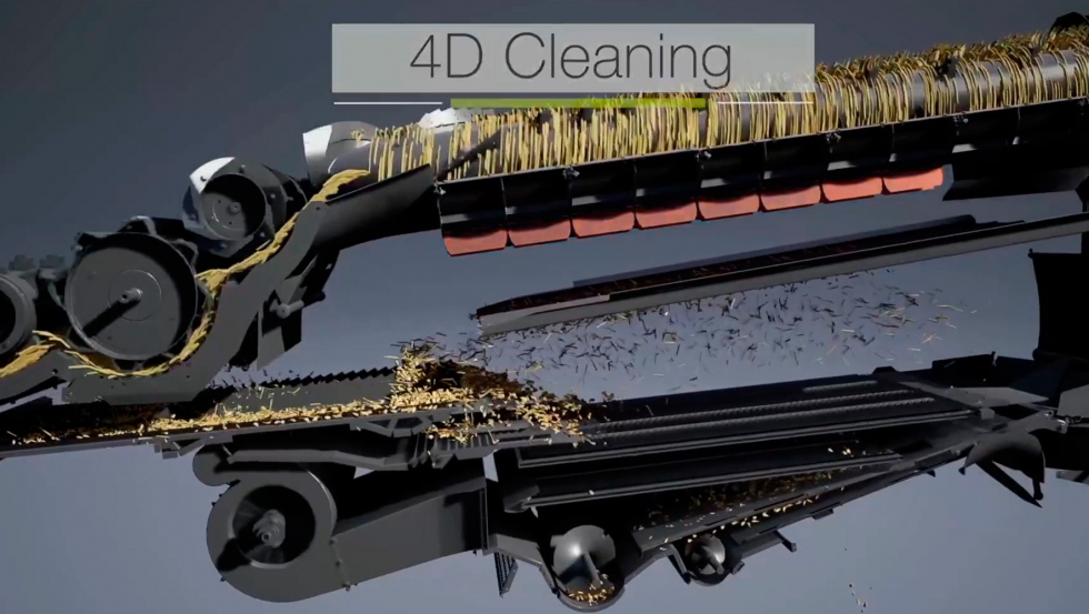 En la TRION 700, el sistema de limpieza 4D opcional ofrece un rendimiento constante cuando se trabaja en pendientes...