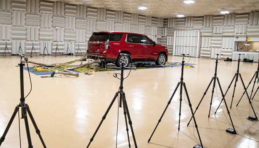 Medidas de ruido de rodadura, medidas de ruido del motor, anlisis del ruido del escape y anlisis del ruido interior