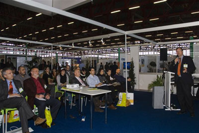 Christophe Blin, director general y director creativo de In Spirit Design, durante su intervencin en easyFairs Empack 2008...