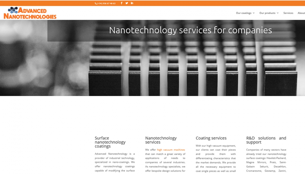 Creada el 2012, la empresa se consolida como proveedora de recubrimientos y tratamientos superficiales basados en nanotecnologa y nanomateriales...