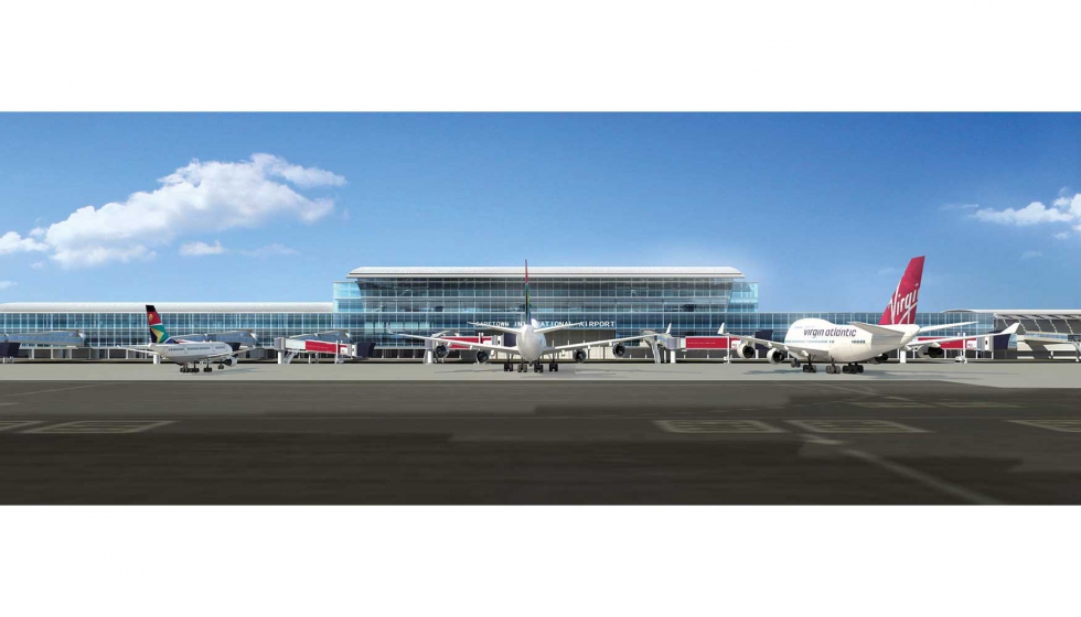 Vidrio Sunergy es apropiado en fachadas expuestas a fuerte insolacin, como las terminales de aeropuerto