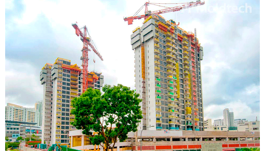 Edificios de viviendas realizados con un sistema de construccin modular en Singapur