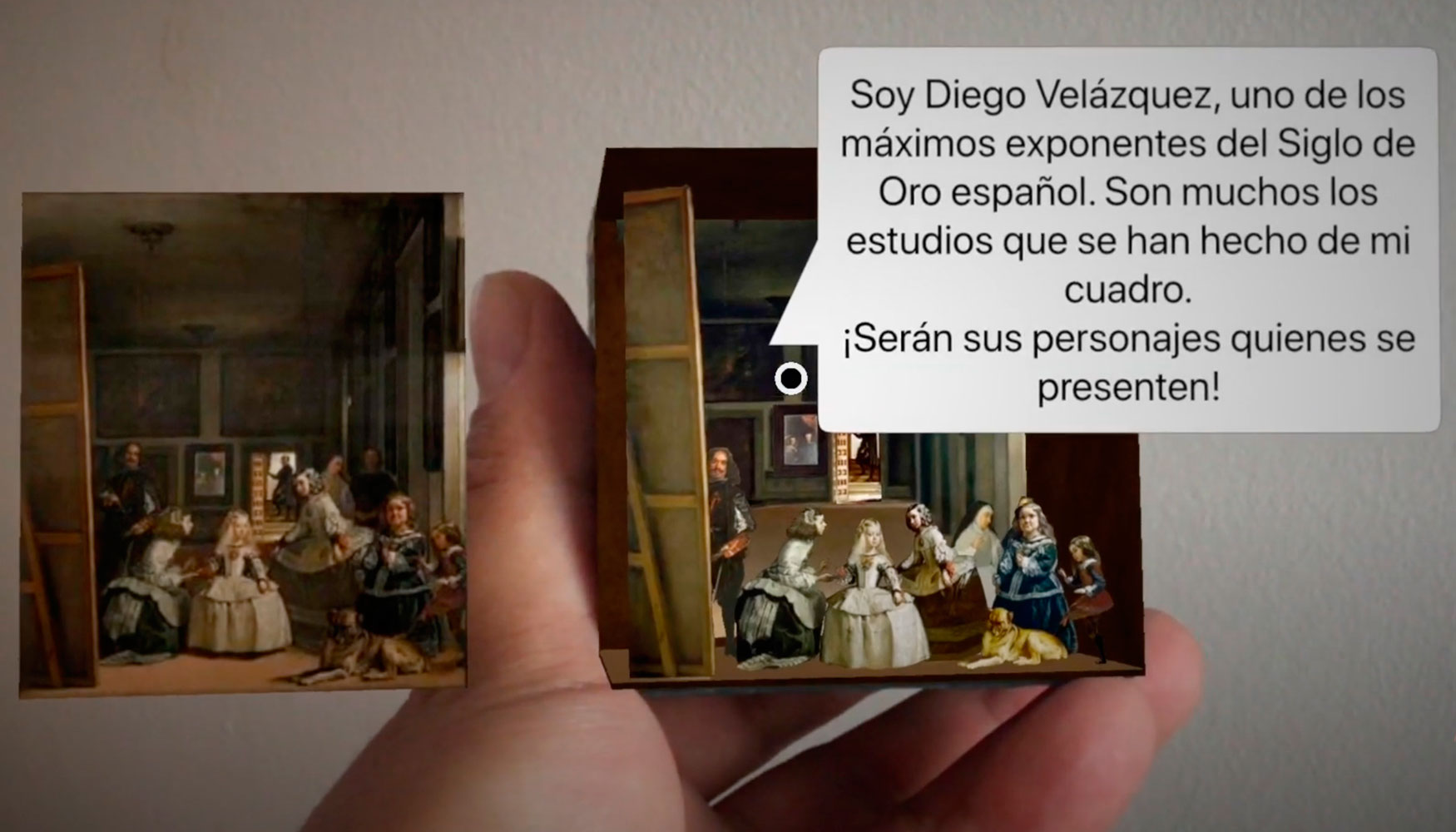 Diorama virtual de las Meninas, Velzquez habla de su obra