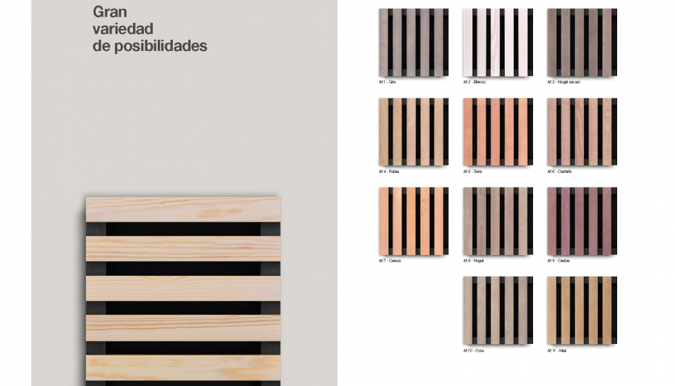Gran variedad de posibilidades con los paneles de madera Woodsline