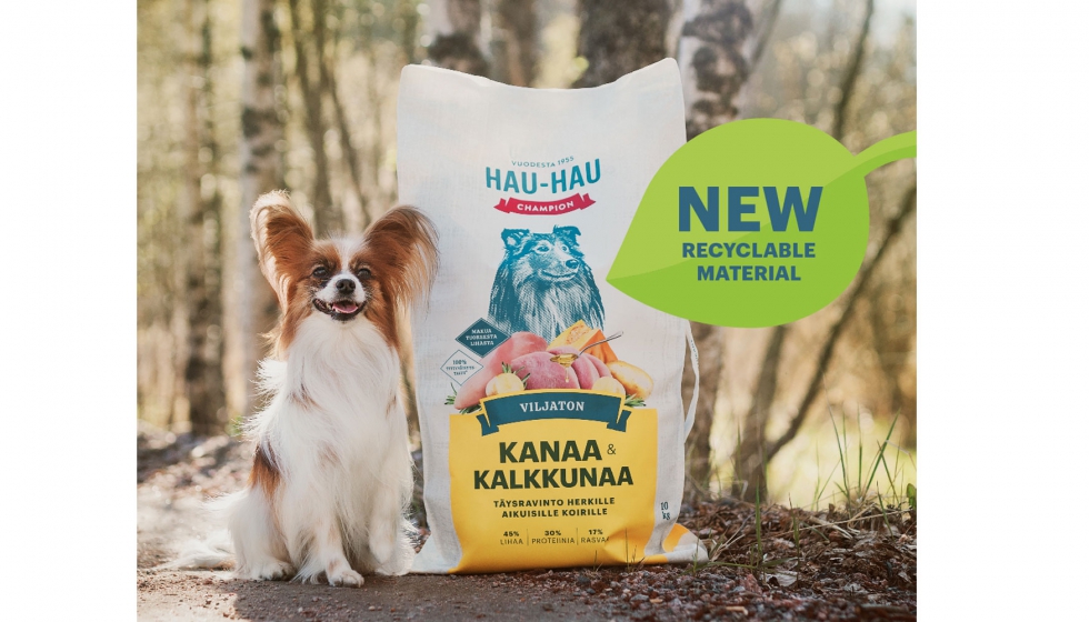 Vafo Group lanza al mercado un embalaje reciclable para alimento para perros de la marca finlandesa Hau-Hau Champion...