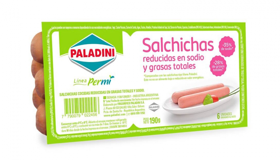 Salchichas reducidas en sodio y grasas de Paladini