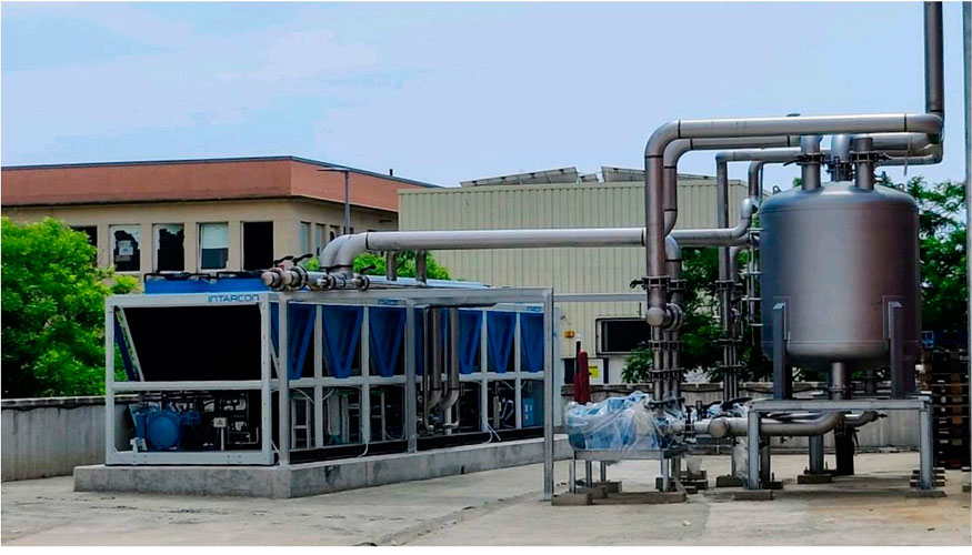 Planta enfriadora de 700kW de baja carga de amoniaco en industria crnica