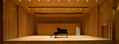 Las salas de orquesta y de cmara/canto coral presentan unos revestimientos laterales a base de paneles de madera lisos con un perfil en diente de...