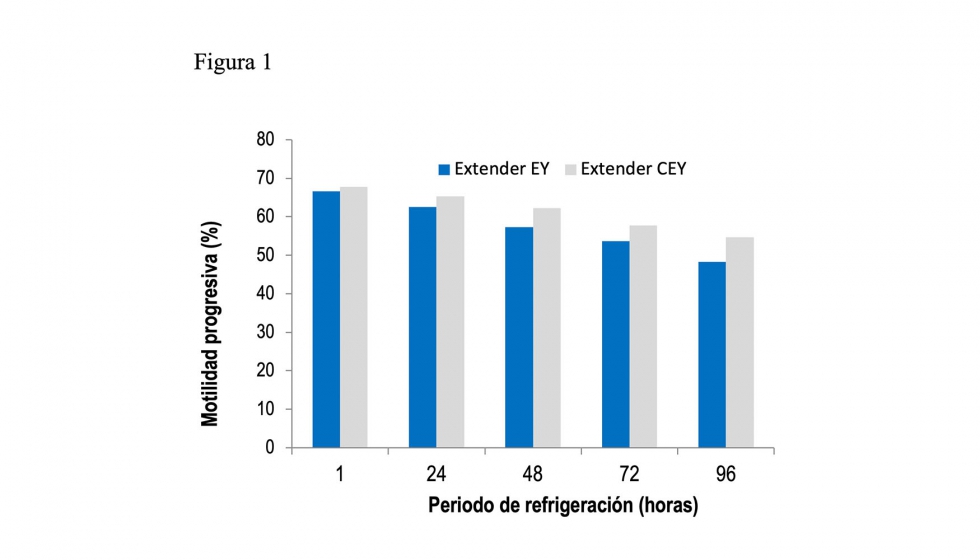 Figura 1. Motilidad progresiva en machos adultos a lo largo del periodo de refrigeraci�n