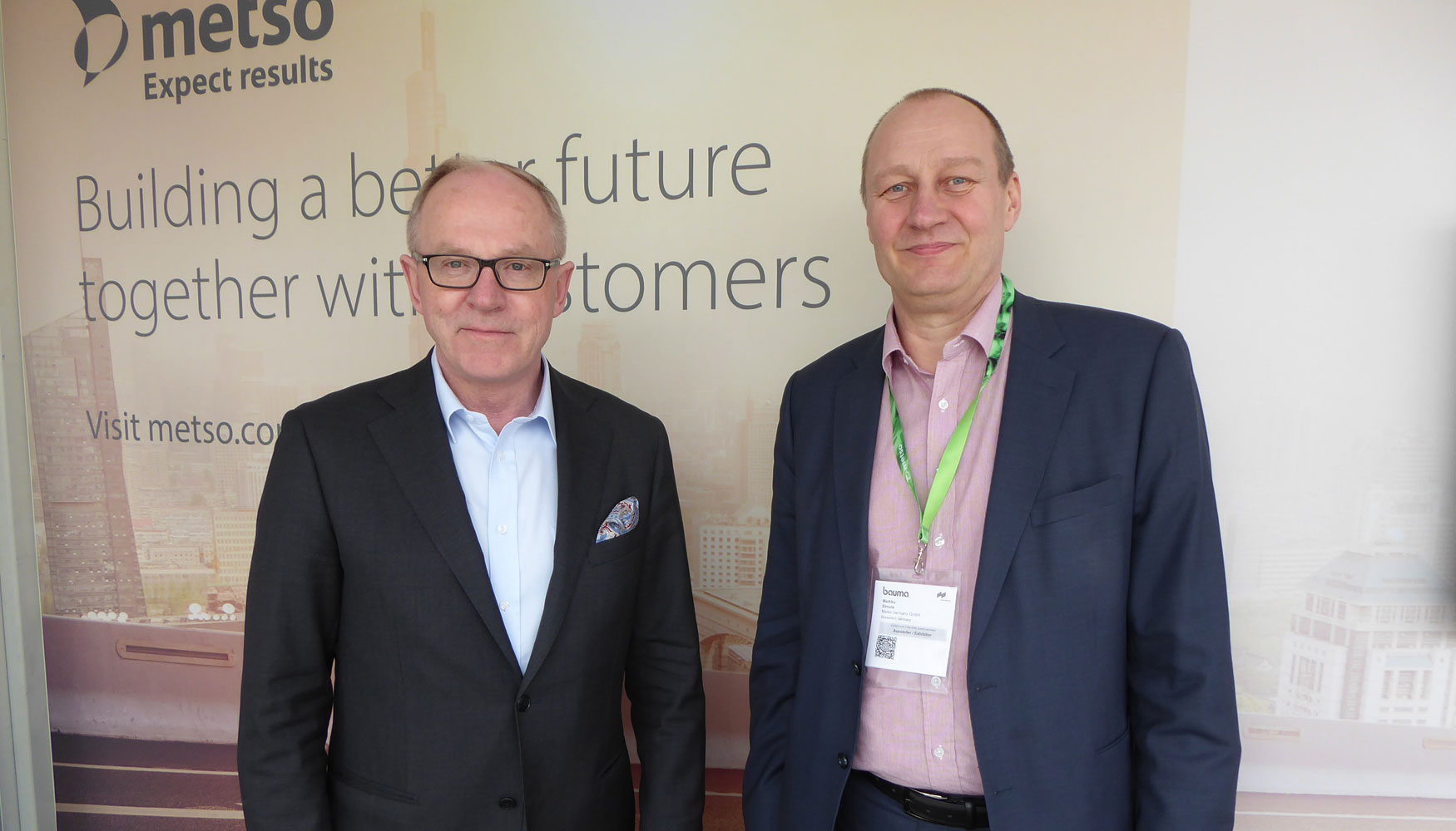 De izquierda a derecha: Pekka Vauramo, presidente y CEO de Metso Corporation, y Markku Simula, presidente del rea de negocio de ridos...