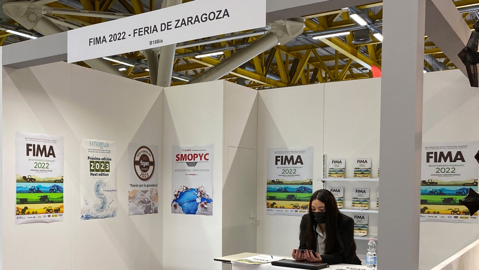 Stand de Feria de Zaragoza en EIMA 2021, donde promocion la prxima edicin de FIMA