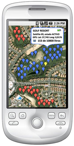 HTC Magic with Google Android running the software for management of golf courses through the 'innoriego' system