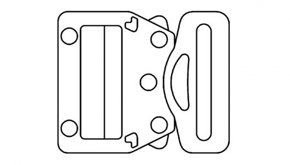 Figura 3: Modelo de hebilla mostrando el diseo de cierre con pulsadores
