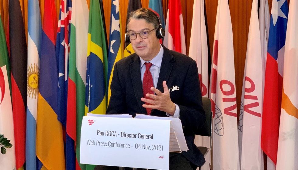 Pau Roca, director general de la OIV, durante la rueda de prensa de presentacin de datos