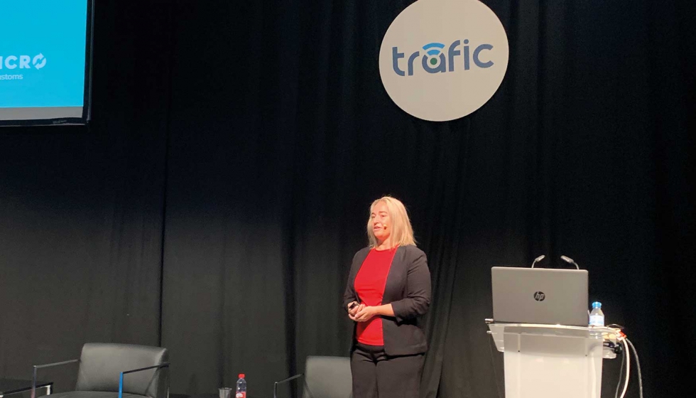 Cristina Martn Lorenzo, CEO de Usyncro, durante su intervencin en Trafic 21