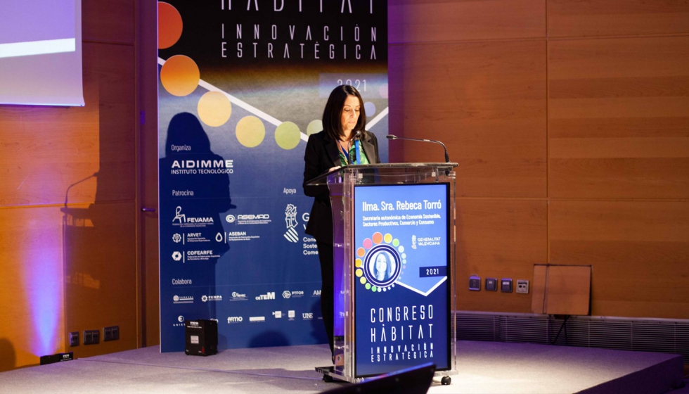 Rebeca Mariola Torr Sole, secretaria autonmica de Economa Sostenible, Sectores Productivos, Comercio y Consumo, durante el discurso de clausura...