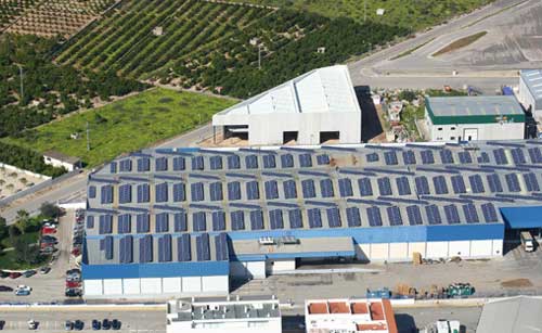 Instalacin fotovoltaica de Grupotec de 428 kWp de conexin a red sobre nave industrial en Xeresa (Valencia)