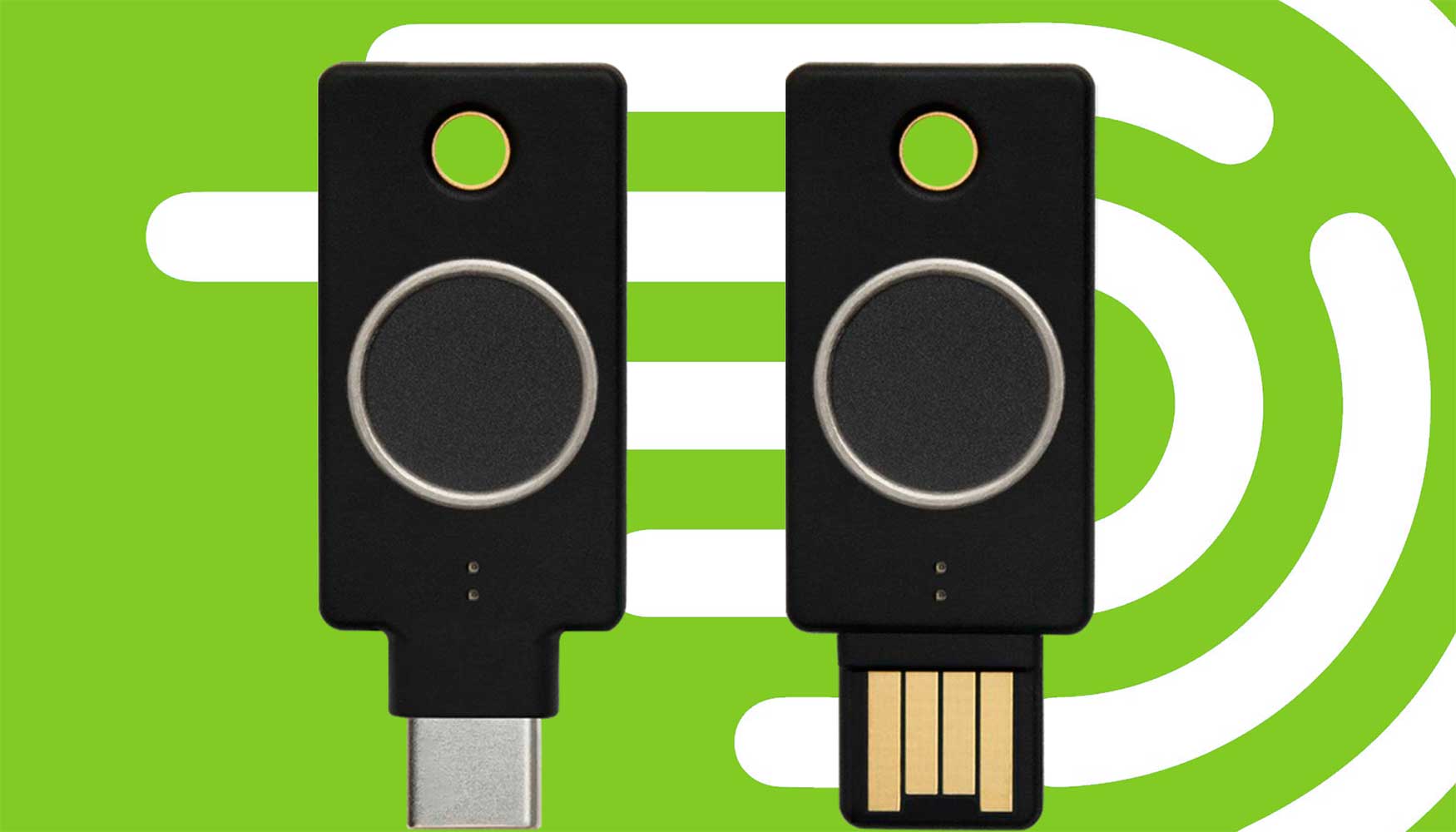 Las YubiKey Bio Series estn disponible en los factores de forma USB-A y USB-C con el diseo de llavero caracterstico de Yubico, delgado y duradero...