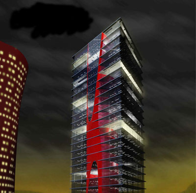 Torre Realia, una de las dos torres dise�adas por el arquitecto japon�s Toyo Ito, ubicada en L'Hospitalet de Llobregat