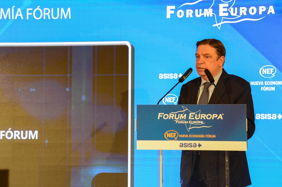 El ministro de Agricultura, Luis Planas, durante su intervencin en el Forum Europa