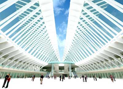 Estructura metlica de Santiago Calatrava que tendr lugar en la Zona Cero de Nueva York