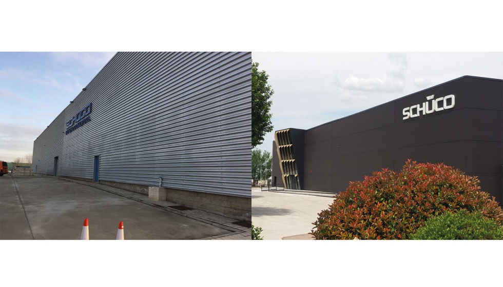 Imgenes de la fachada del espacio destinado al showroom de Schco antes (izquierda) y despus