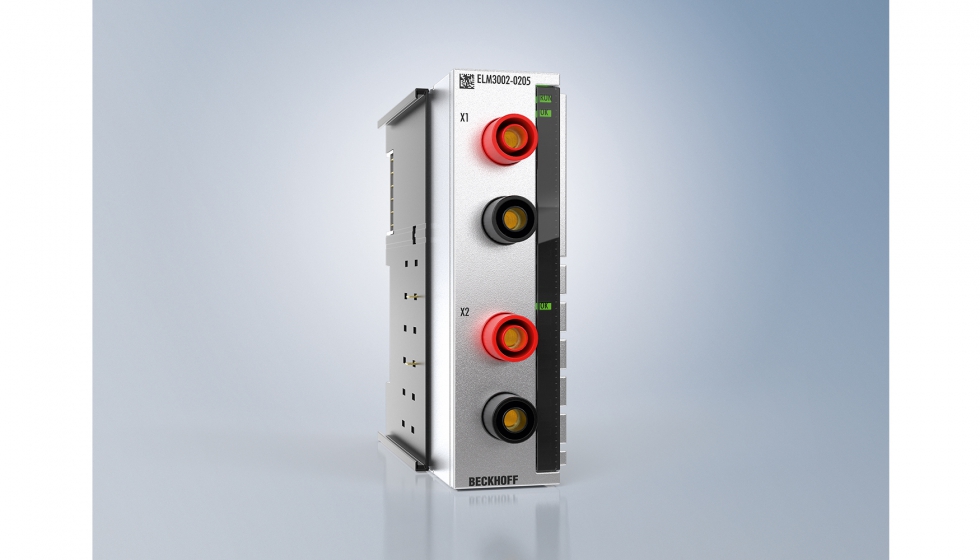 El terminal EtherCAT ELM3002-0205 permite realizar mediciones de alta tensin con gran precisin y alta frecuencia de muestreo en bateras de...