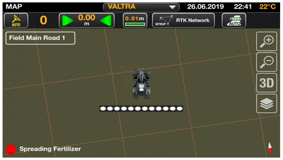 O Valtra Guide utiliza tecnologia GPS para dirigir com preciso o trator
