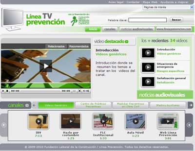Imagen de la pgina web de Lnea Prevencin TV