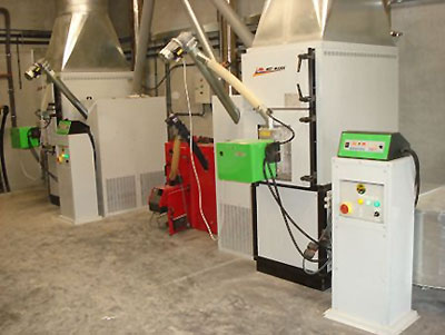 Calefactores con funcionamiento a pellet instalados en fbrica dedicada al sector del metal en Figueres (Girona)