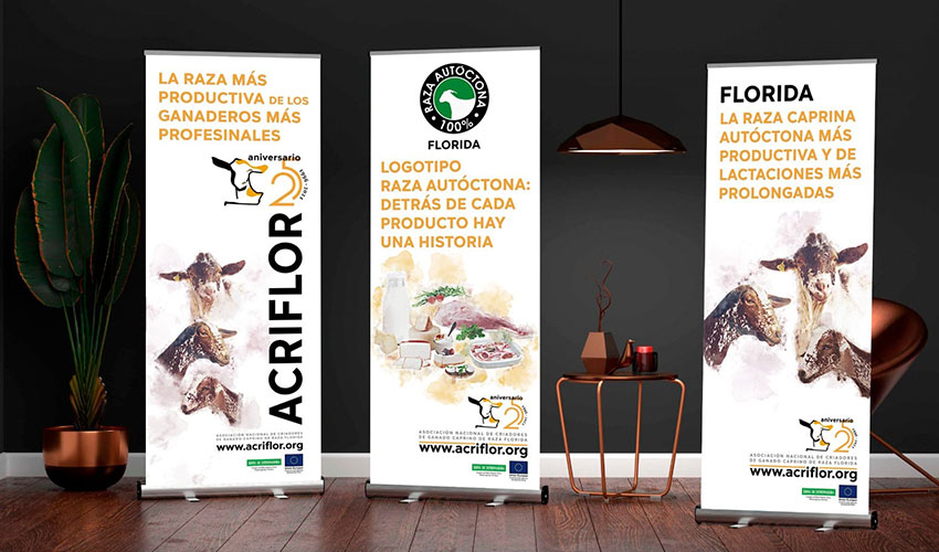 Ejemplos de la nueva imagen corporativa de Acriflor