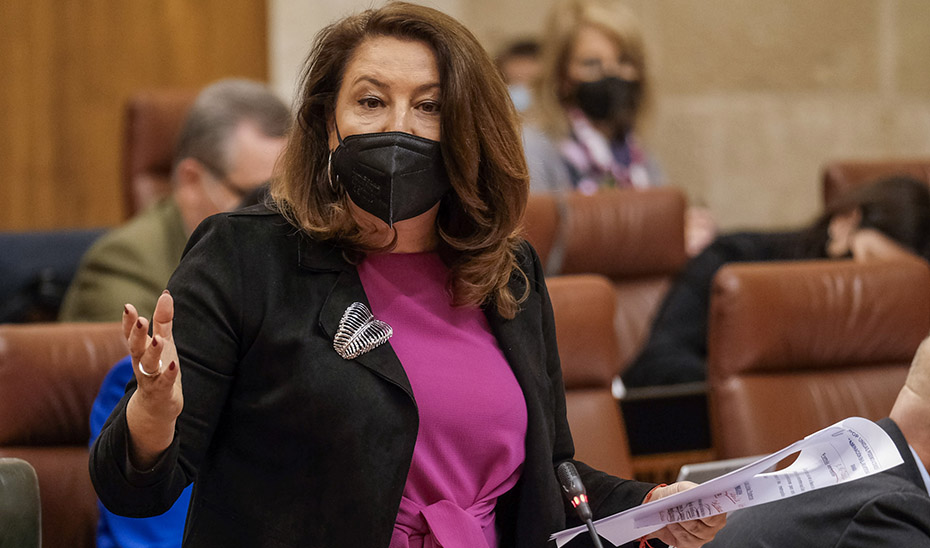 La consejera de Agricultura, Carmen Crespo, durante la sesin plenaria