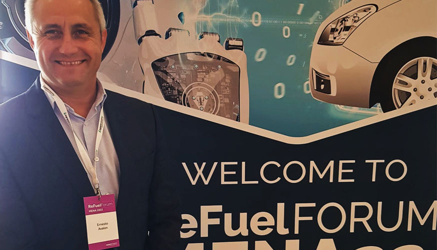 Ernesto Soriano, Sales Director EMEA de Avalon, durante la celebracin de ReFuelForumMENA 2022