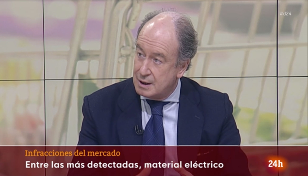 Alfredo Berges, director general de Anfalum, durante su reciente intervencin en el Canal 24h de RTVE