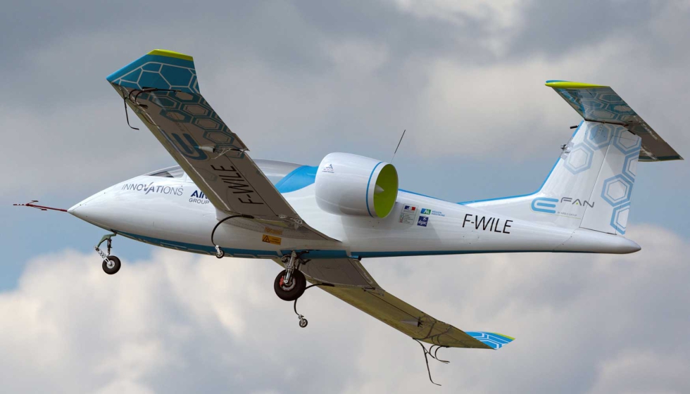 Los fabricantes estn aplicando diversos enfoques de diseo a los aviones electrificados del futuro, como el prototipo E-Fan de Airbus Group...