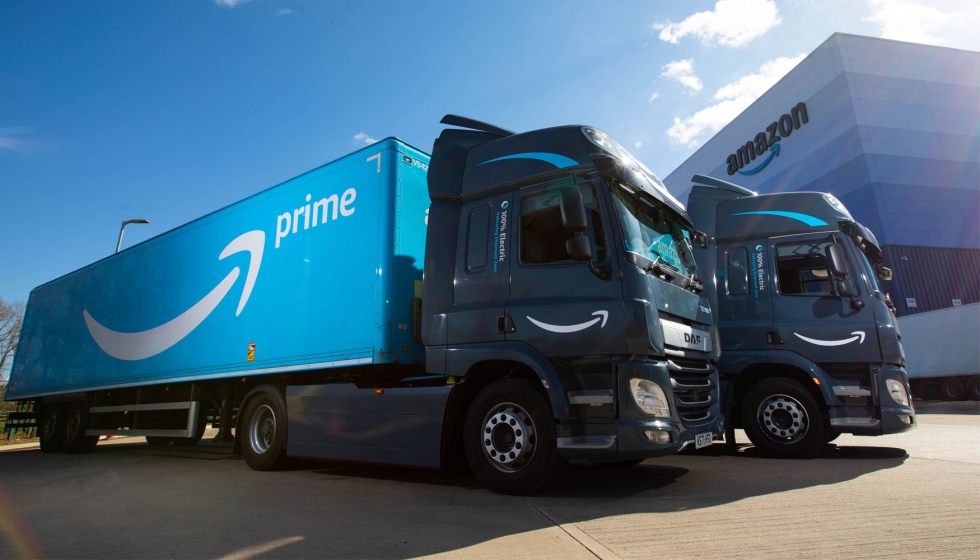 Amazon incorpora cinco unidades tractoras DAF CF Electric a su flota de entregas de medias distancias del Reino Unido